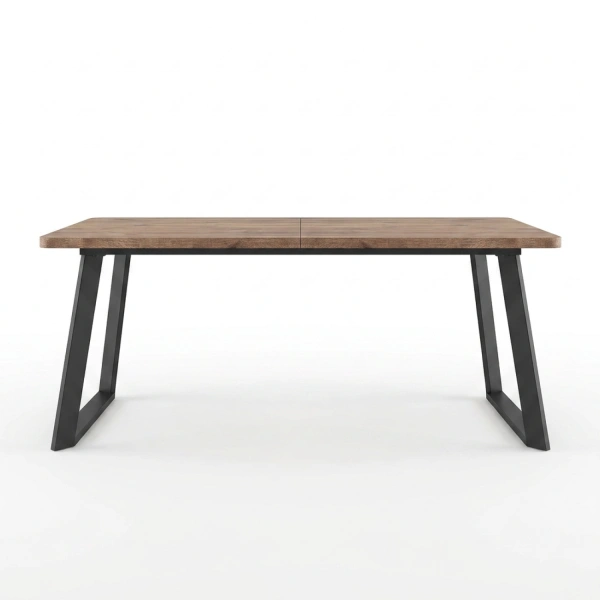 Стол LOFT LUX RADIAL-230, раздвижной 230(330)х110, ДУБ ВЕЛЛИНГТОН/ЧЕРНЫЙ
